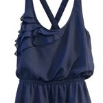 Eyelash Couture Women's S Blue Ruffle Cross-Back Sleeveless Short Dress Casual Photo 3