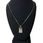  Sterling Silver Diamante Pattern Sherryline Pendant Gucci Necklace w Box Photo 13