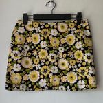 Motel Rocks Motel Ima Yellow Black Retro Floral Print Mini Skirt S Photo 4