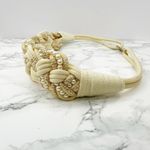 Vintage Cream‎ Braided Pearl Belt Fish Hook Closure Size S/M Photo 2