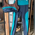 Eleven Venus Williams workout set sports bra high rise leggings navy chocolate Blue Size M Photo 0