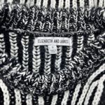 Elizabeth and James Black Striped Chunky Knit Crewneck Sweater Small Photo 8