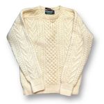 Vintage Northwear Nordstrom Wool Cable Knit Fisherman Sweater Cream Large Unisex Photo 3
