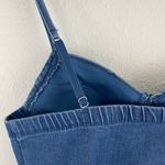 Haute Monde Y2K Vibes Blue Denim Cowgirl Western Rhinestone Fringe Crop Bustier Tank Top Photo 6