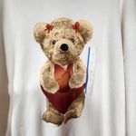 Bear hugging heart sweatshirt women's Large Grayson/threads Faded White Photo 4