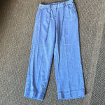 Talbots  Cotton Linen Drawstring Pant in Blue Size 6 Photo 1