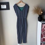 Ace & Jig  Blue Woven Cotton Abstract Print Short Sleeve Relaxed Jumpsuit Size S Photo 5