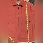 L.L. Bean 100% Cotton Orange Coral Jean Bomber Jacket Zip Up with Pockets size M Size M Photo 5