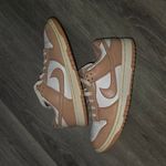 Nike Dunk Low Sneakers in White and Tan Photo 0