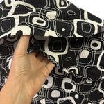 Erin London Double Breasted Geometric Print Belted Pea Coat Jacket Womens Medium Black Photo 11