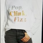 1901  Nordstrom Womens Pop, Clink, Fizz Graphic Sweatshirt White Size Medium (M) Photo 0