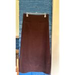 Denim & Co. Brown Maxi Skirt Elastic Waist Pockets Career Casual Size M Photo 1