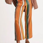 Free People  Paz Striped Pants Size 8 Cropped Wide Leg Photo 0