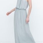 ZARA Light Blue Appliqué Neck Maxi Dress Photo 1