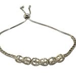 Faux diamond infinity link adjustable tennis bracelet Silver Photo 5