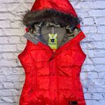 Burton  Vest Ski Snowboard Fur Trim Hooded Red Small Womens Puffer Winter Dryride Photo 0