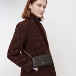 J.Crew Satin Chain Wallet Handbag Clutch Bright Berry Black Photo 1