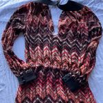 Parker Veronica Silk Mini Dress Women's Sz S Sparkly Red Dark Romantic Western Photo 7