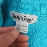Justin Vintage  Trent Turquoise Cable Knit Vneck Sweater Vest Size Small Photo 4