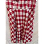GOOBGS Red White Gingham Plaid Square Neck Puff Sleeve Fit Flare Dress XL Photo 5