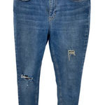 Free People  High Waist Skinny Jeans Women 30 Blue Jean Cotton Distressed Raw Hem Photo 0