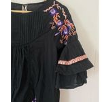 Free People Pavlo Floral Embroidered Mini Dress in Black Size Small Gently Used Photo 2