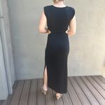 Boutique bought Black Knit Cut Out Shoulder Pad Maxi Dress Photo 4