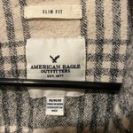 American Eagle Slim Fit Cream and Grey Flannel Cardigan Top Size M Photo 1