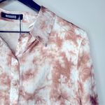Missguided  Abstract‎ Tie Dye Print Button Down Shirt Dress Size 10 NWT Photo 4