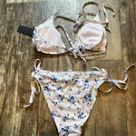 Floral Blue and White Bikini Set Size XXS Photo 3
