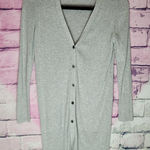 Uniqlo  GRAY LIGHTWEIGHT RIBBED KNIT BUTTON FRONT DUSTER CARDIGAN SWEATER S Photo 0