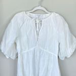 frame denim FRAME Women's Eyelet Puff Sleeve Dress White Coquette Dainty Size XS Mini Photo 4