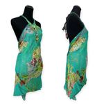 Katharine Story DESIGNER Silk Sequin Embellished Halter Neck Sobe Midi Dress Green Size L Photo 1