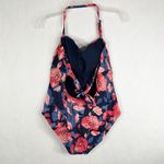 Kona Sol  XL Swimsuit One Piece Halter Floral Blue Pink Padded Stretch 1275‎ Photo 1