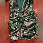 For Love & Lemons  Green Sequin Mini Dress Marais with open back NWT Photo 7