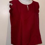 SheIn Clasi Keyhole Burgundy scalloped neck casual dress Top Large NWOT Photo 7