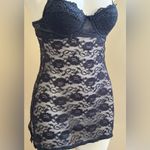 Rampage Naval Blue Lace Chemise Adjustable Straps Key Hole & Hook Closure Sz S Photo 1