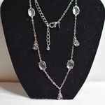 Chico's  Baby Blue Crystals Art Deco Y2k Silver Tone Chain Link 40 Inch Necklace Photo 0