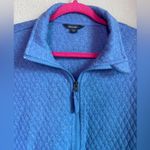 Eddie Bauer Heathered Blue Quilted 1/2 Zip Pullover Sweatshirt Jacket L Photo 4