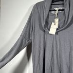 Lucky Brand NWT Gray Asymmetrical Long Sleeve Hoodie Size Petite Small Photo 3