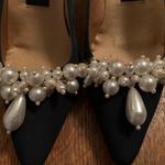 Kenneth Cole Vintage Black Heels with White Beads Photo 1