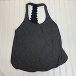 Lululemon 105 F Singlet Tank Top Womens 4 6 Black Gray Racerback Scalloped Photo 3