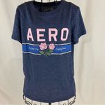 Aeropostale Classic Crew Navy and Pink Aero with Roses Junior Size Extra Large Photo 67