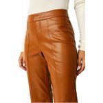 Free People Free‎ People Uptown High Waist Faux Leather Flare Pants in Brown Sz 12 Photo 2