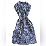ZARA a gray floral tie dress from 's Basic Collection in S. The dress features Photo 2