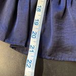 HYFVE  Women's Long Sleeve Top Blouse Button Ruffle Peplum‎ Hem Navy Blue Small Photo 7