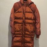 ASOS Rust Orange Long Puffer Coat Photo 0