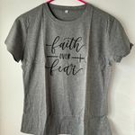 Faith Over Fear Shirt, XXL Gray Photo 0