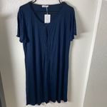 Women’s Soft Sleep Dress Medium Navy Blue Blue Photo 2