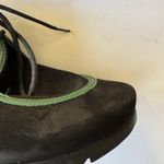 Arche Black Nubuck Suede Lace Up Heels Green Trim Woman's Sz 39 Bootie Lug Sole Photo 9